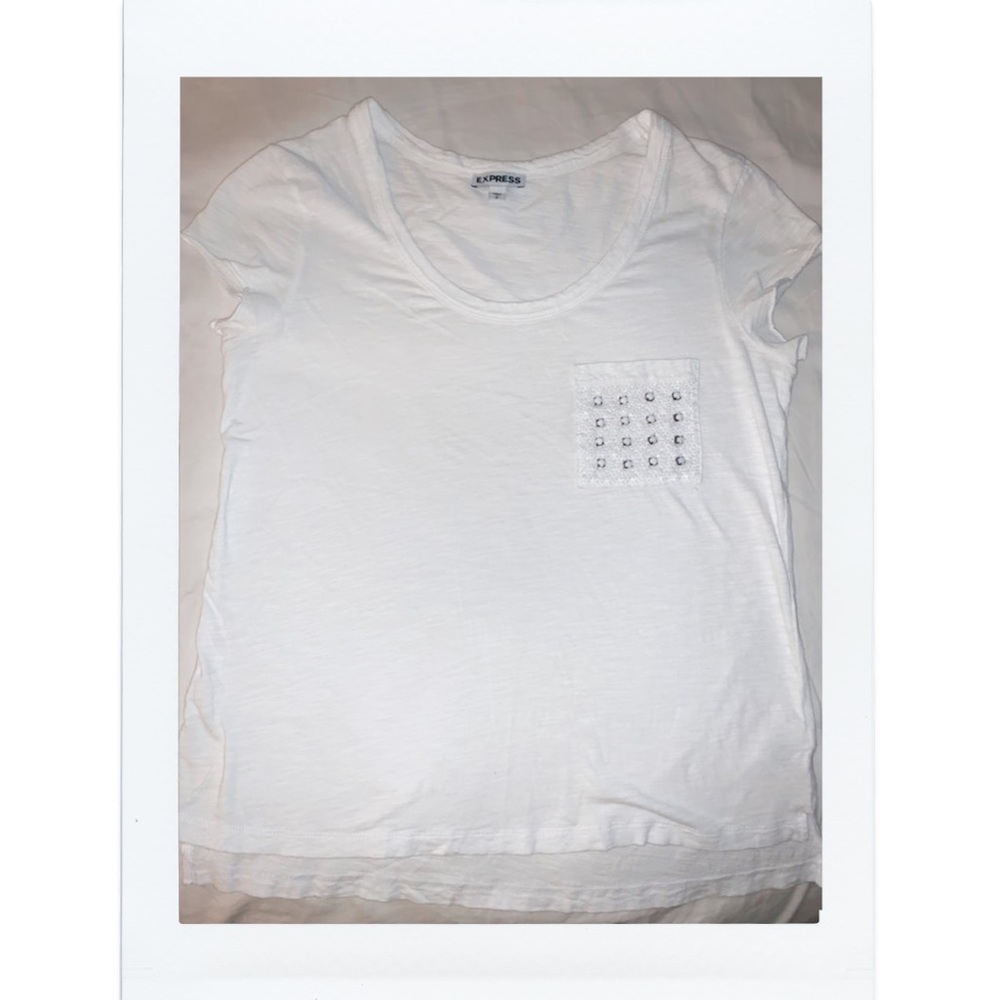 Express white detailed pocket shirt
